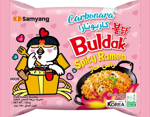 Samyang Buldak Carbonara Noodle Ramen, Halal, 130g