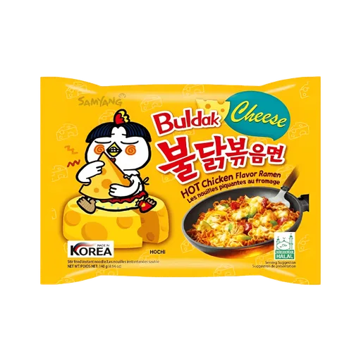 Samyang Buldak Hot Chicken Cheese Noodle, Halal, 140g