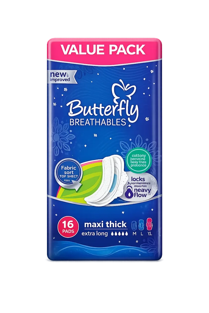 Butterfly Breathables Maxi Thick Extra Large (Value Pack) 16pc