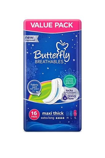 Butterfly Breathables Maxi Thick Extra Large (Value Pack) 16pc