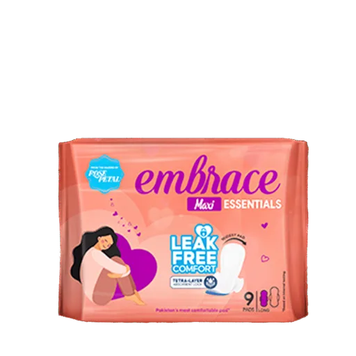 Embrace Maxi Essentials Long Pads, 9-Pack