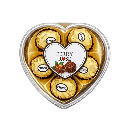 Ferry Rose Peanut Chocolate Heart Wafers - Pack of 5