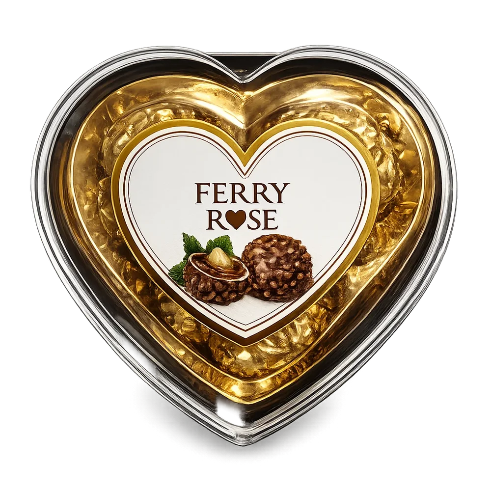 Ferry Rose Wafer Peanut Chocolate Heart ( 3 Pieces )