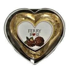 Ferry Rose Wafer Peanut Chocolate Heart ( 3 Pieces )
