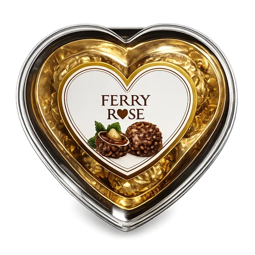 Ferry Rose Peanut Chocolate Heart Wafers - Pack of 3