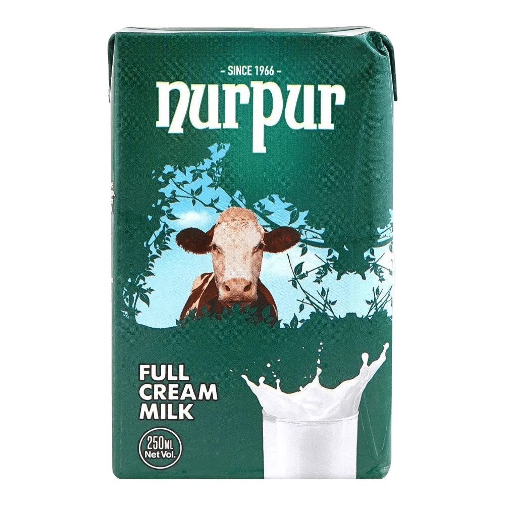 Nurpur Full Cream Milk Tetra Pack, 250ml