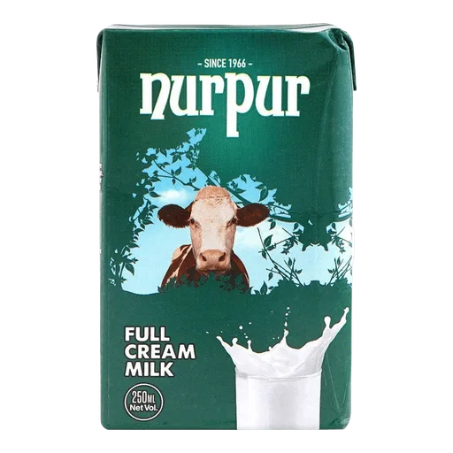 Nurpur Full Cream Milk Tetra Pack, 250ml