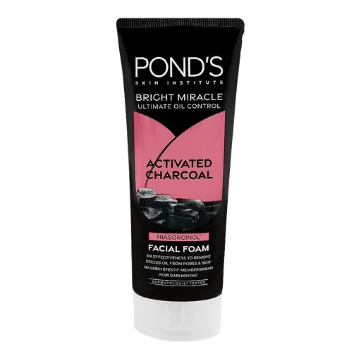 Pond's Bright Miracle Activated Charcoal Niasorcinol Facial Foam, For Oily Skin, 100g