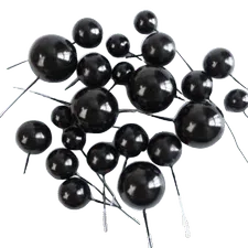 Black Faux Balls ( 20 PCS )