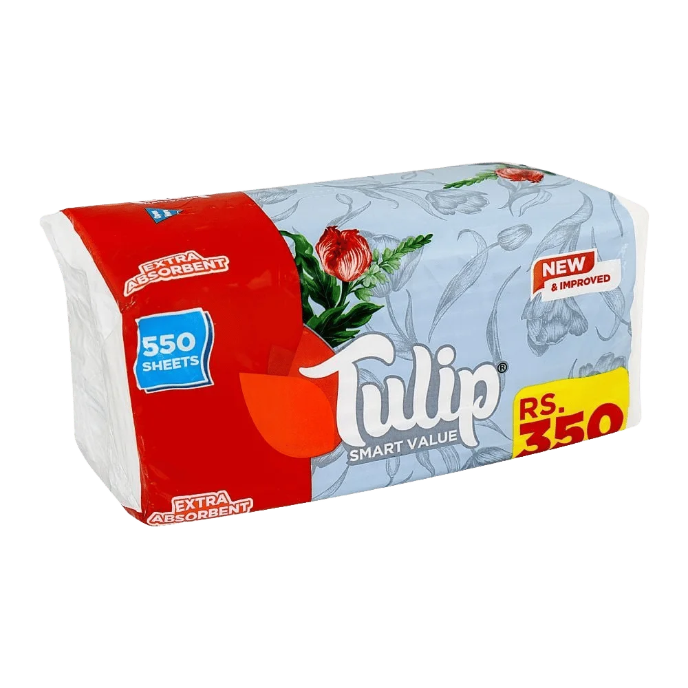 Rose Petal Tulip Smart Value Tissues, 550 Sheets, Soft Pack