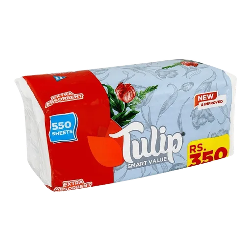 Rose Petal Tulip Smart Value Tissues, 550 Sheets, Soft Pack