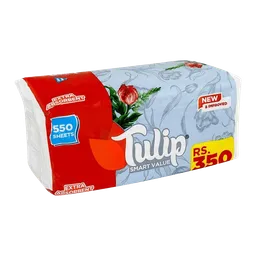 Rose Petal Tulip Smart Value Tissues, 550 Sheets, Soft Pack