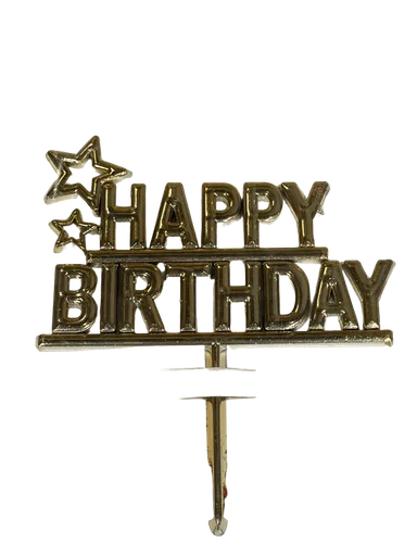 Gold Happy Birthday Cake Topper