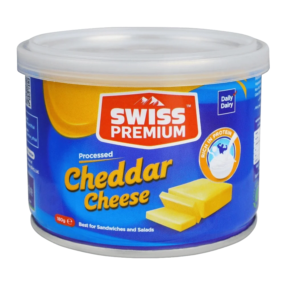 Swiss Premium Cheddar Cheese Tin, 180g