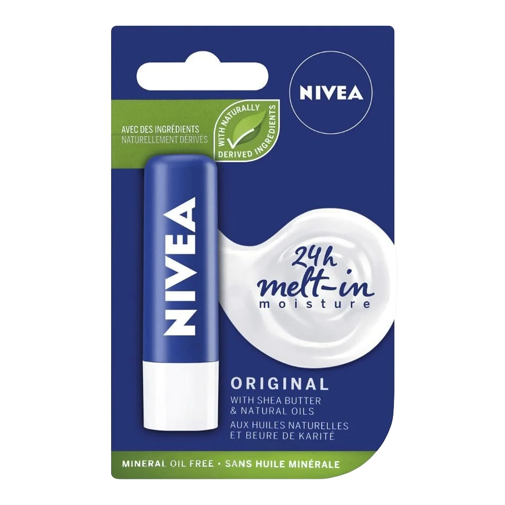 Nivea 24h Melt-In Moisture Lip Balm, Original Shea Butter