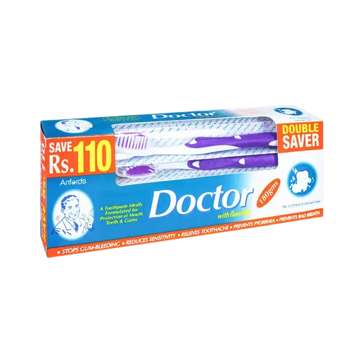 Doctor Toothpaste with 2 extra brush, 180gms
