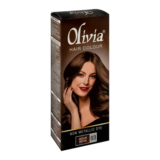 Olivia Hair Colour, Vitamin E, Non-Metallic Dye, 03 Medium Brown