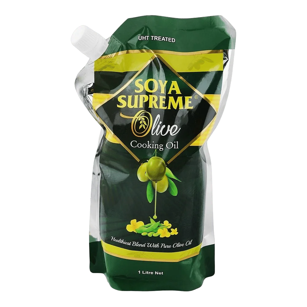 Soya Supreme Olive Cooking Oil, Pouch, 1 Liter