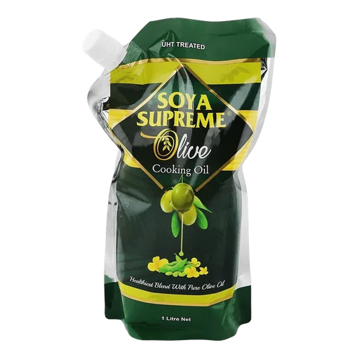 Soya Supreme Olive Cooking Oil, Pouch, 1 Liter