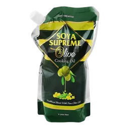 Soya Supreme Olive Cooking Oil, Pouch, 1 Liter