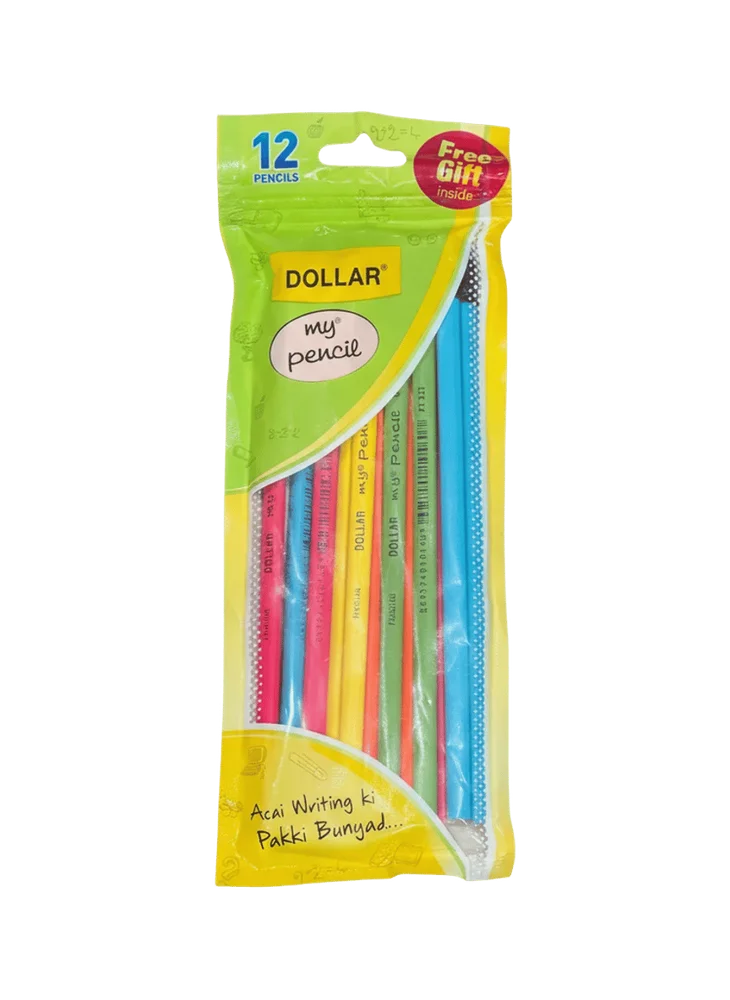 Dollar 'My Pencil', 12 Pencils In Pouch