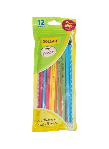 Dollar 'My Pencil', 12 Pencils In Pouch