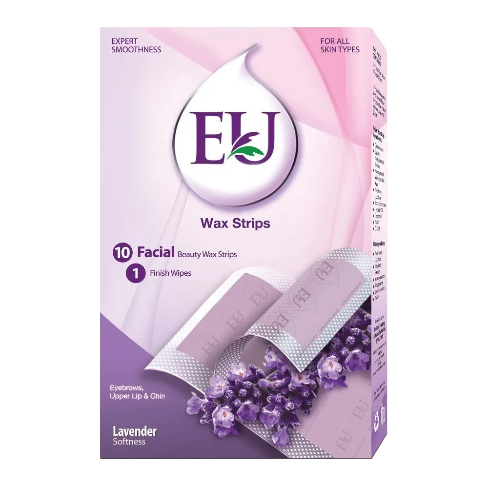 EU Lavender Softness Wax Strips, Arms, Legs And Body, For All Skin Types, 10 strips