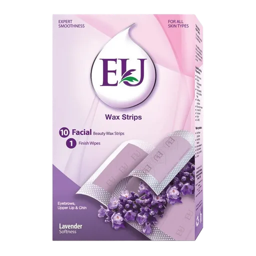 EU Lavender Softness Wax Strips, Arms, Legs And Body, For All Skin Types, 10 strips