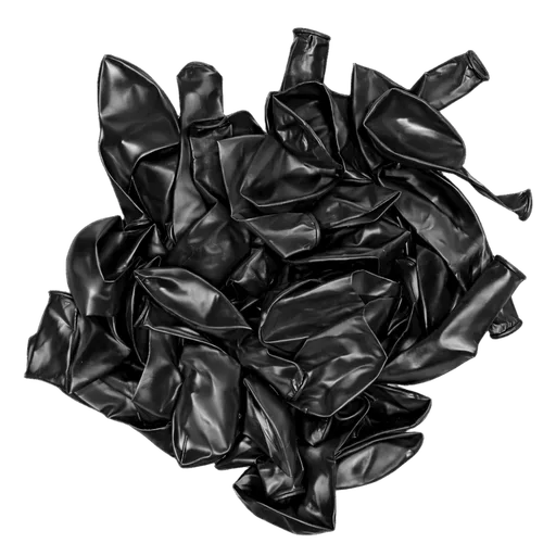 25 Metallic Black Balloons
