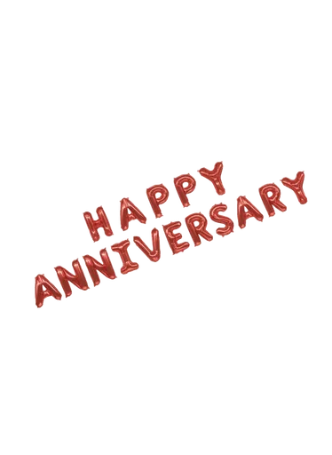 16 Pink Happy Anniversary Balloon Pieces