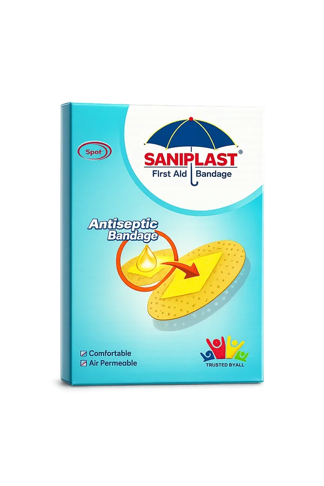 Saniplast First Aid — Spot Antiseptic Bandage 20 Strips 25mm
