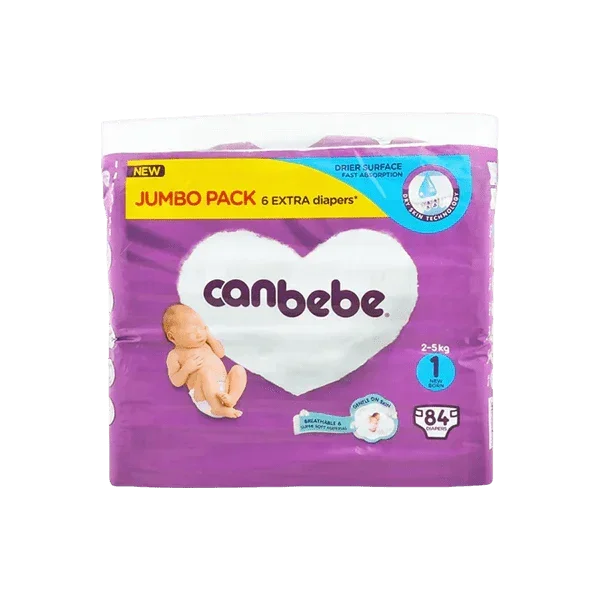 Newborn, No.1, 2-5KG, 84-Pack, Canbebe Diaper, Jumbo Pack