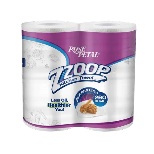 Rose Petal Zzoop Kitchen Towel Tissue Roll, Twin Pack