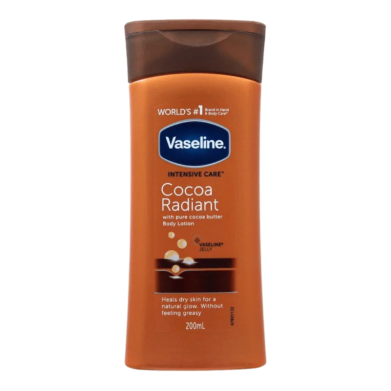 Vaseline Intensive Care Cocoa Radiant Pure Cocoa Butter Body Lotion, 200ml