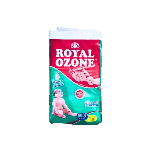 Size 3 Medium Royal Ozone Premium Baby Diaper ( 4-9Kg ) 50Pcs