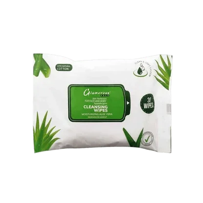 Glamorous Face Aloe Vera Face And Body Cleansing Wipes, GF1042, 30-Pack