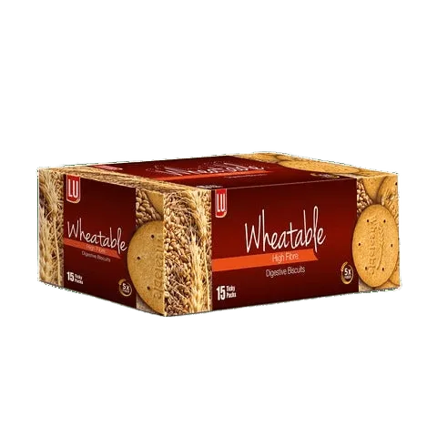 LU Wheatable High Fibre Digestives Biscuits, Ticky Packs Box 15pcs