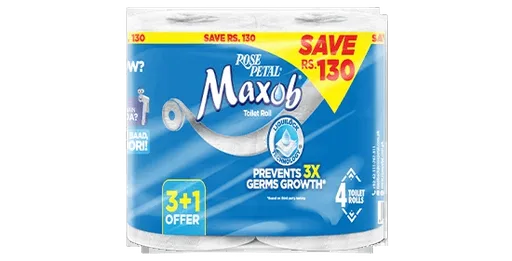 Rose Petal Maxob Toilet Roll Tissue, 3+1 Offer Pack