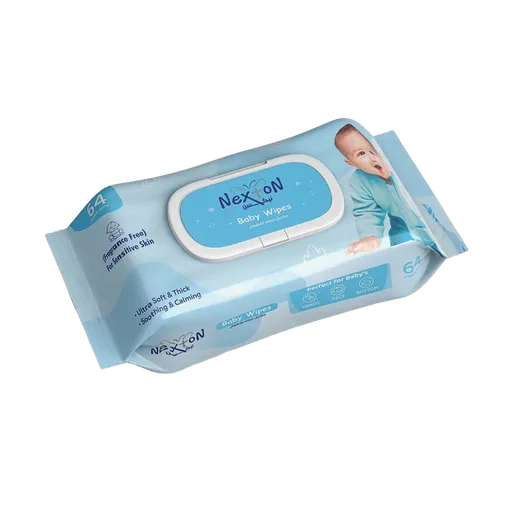 Nexton Baby Wipes 64 PCS, For Sensitive Skin ( Fragrance-Free )