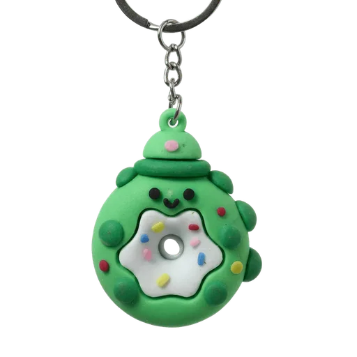 Green Donut Keychain Cute Cartoon Animal Bear
