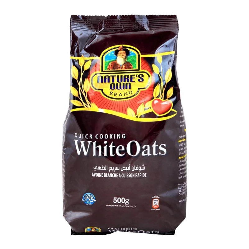 Nature's Own Brand White Oats, Quick Cooking, 500g, Pouch