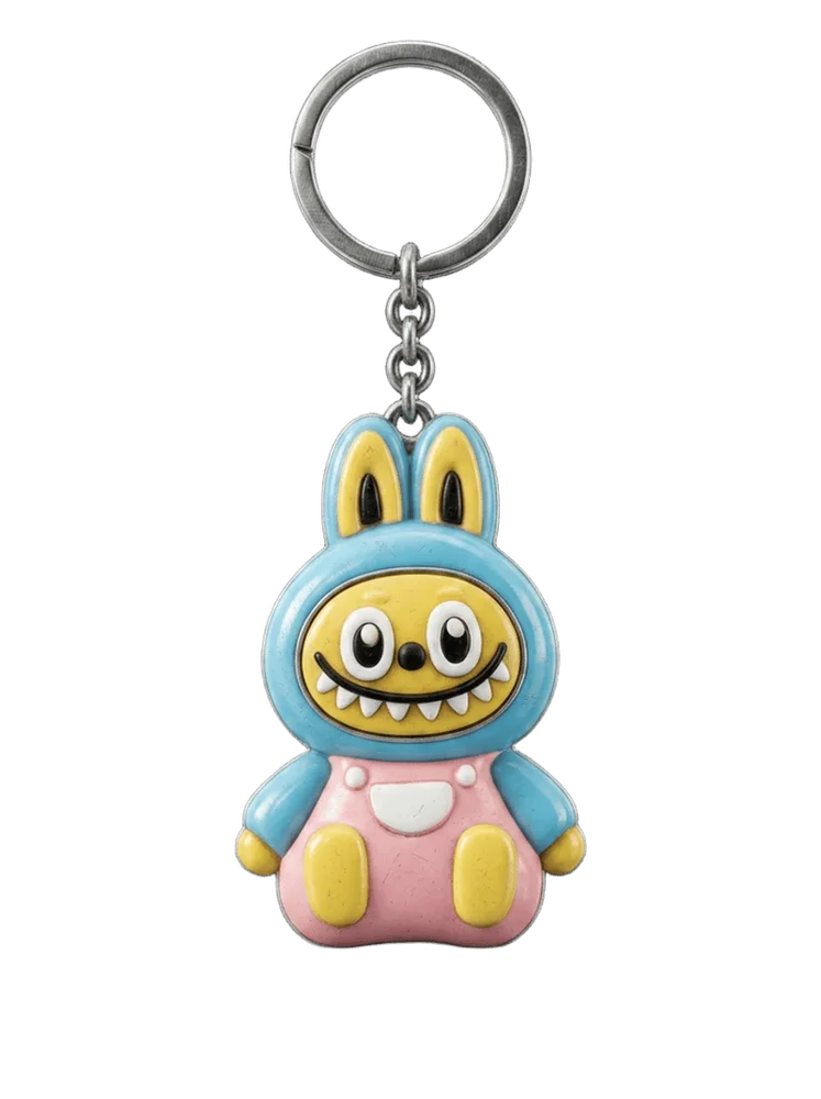 Cute Labubu Keychain Blue-Pink