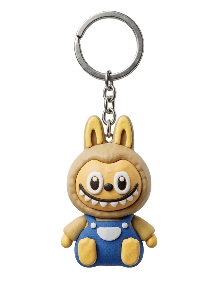 Cute Labubu Keychain Brown-Blue
