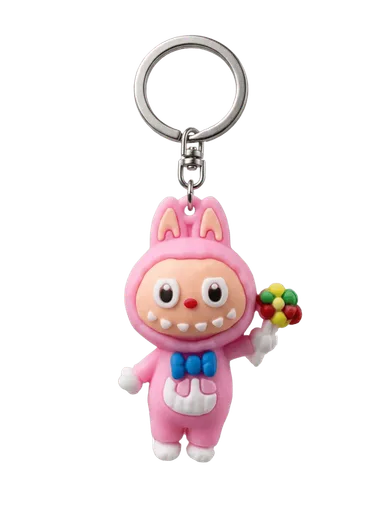 SukkurMall Basics Keychain Labubu Cute Pink With Flowers