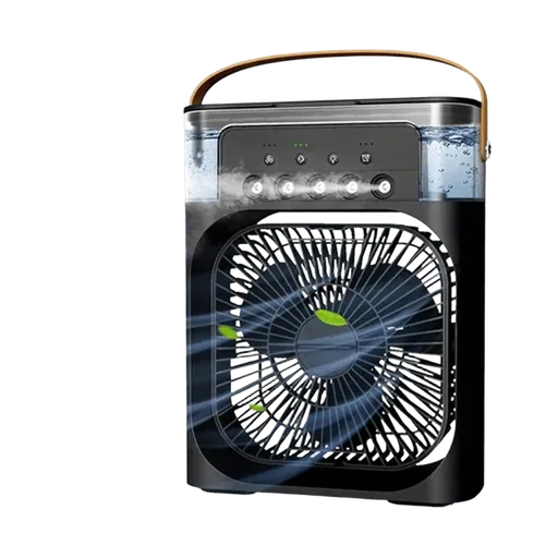 Portable 3-in-1 Rechargeable Water-Cooling Fan with 600ml Tank & 7-Color LED Lights