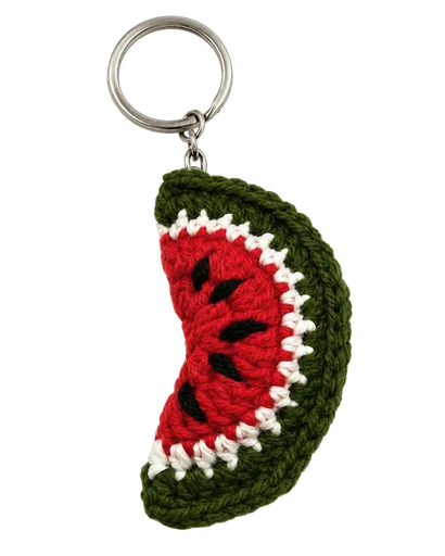 Crocheted Watermelon Keychain
