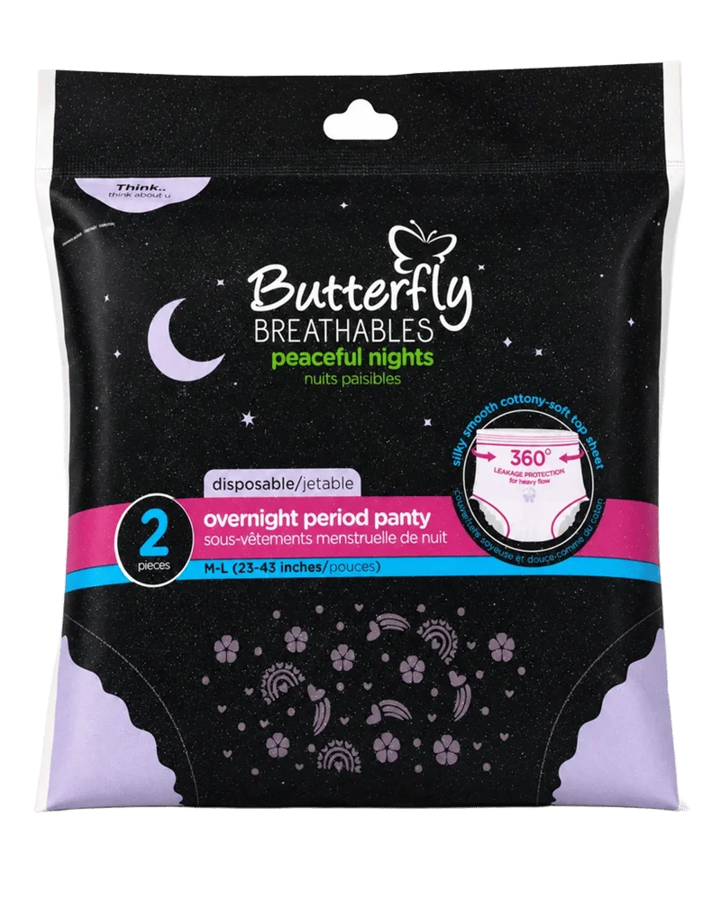 Butterfly Breathables Peaceful Nights Period Pants | Med-Large - Pack of 2