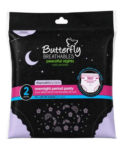 Butterfly Breathables Peaceful Nights Period Pants | Med-Large - Pack of 2