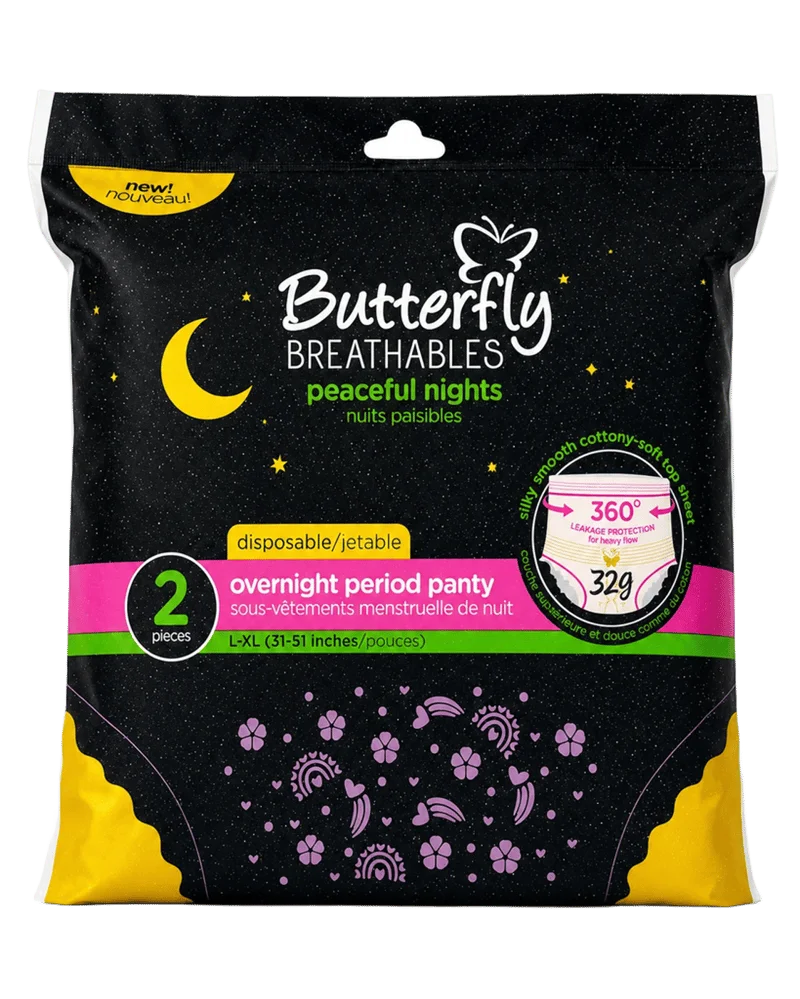 Butterfly Breathables Peaceful Nights Period Pants | Large-XL - Pack of 2