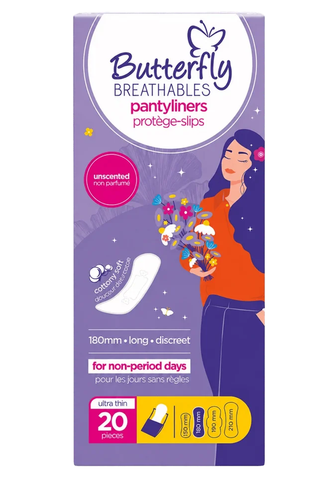 Butterfly Breathables | Pantyliners 180mm - 20 pcs